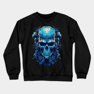 Rocking the retro vibes with this skull illustration Crewneck Sweatshirt